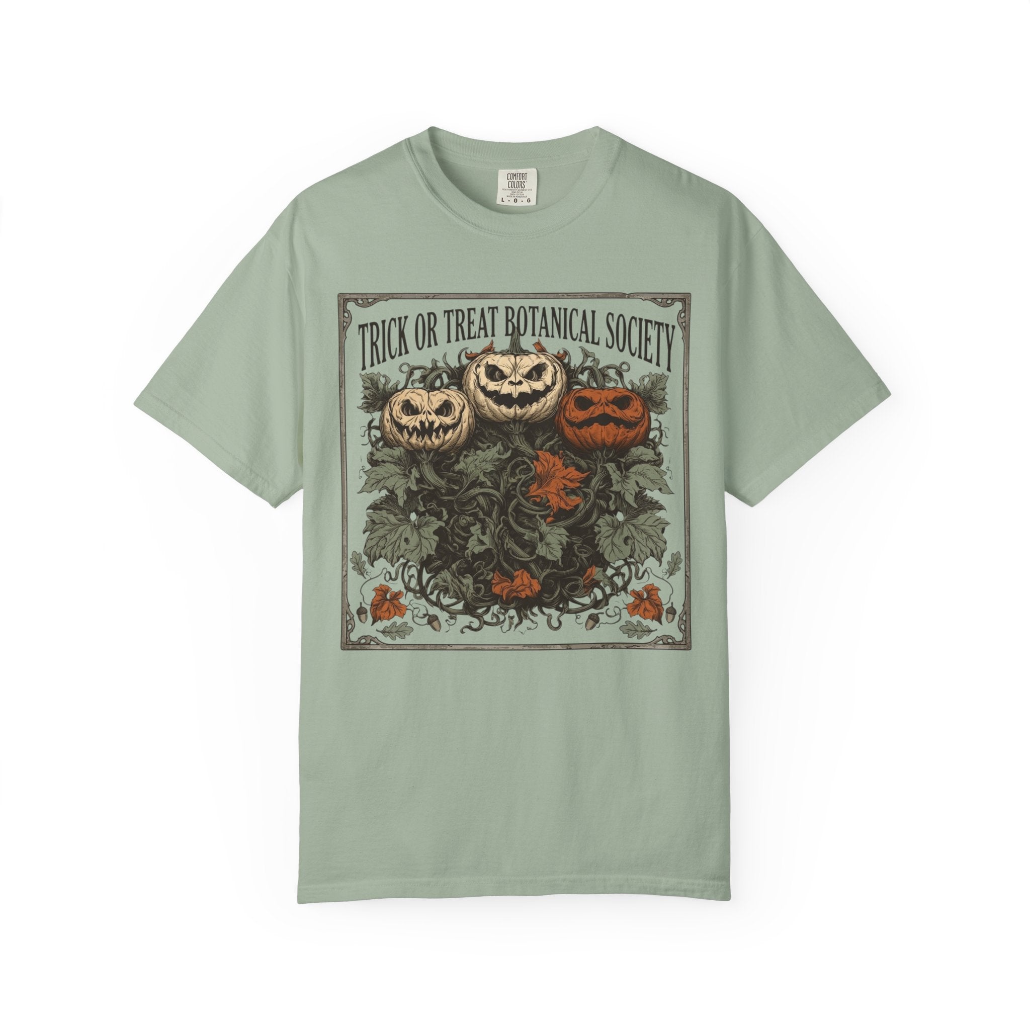 Trick or Treat Botanical Society T-Shirt - Vintage Spooky Halloween Pumpkin Graphic Tee - Gothic Autumn Apparel