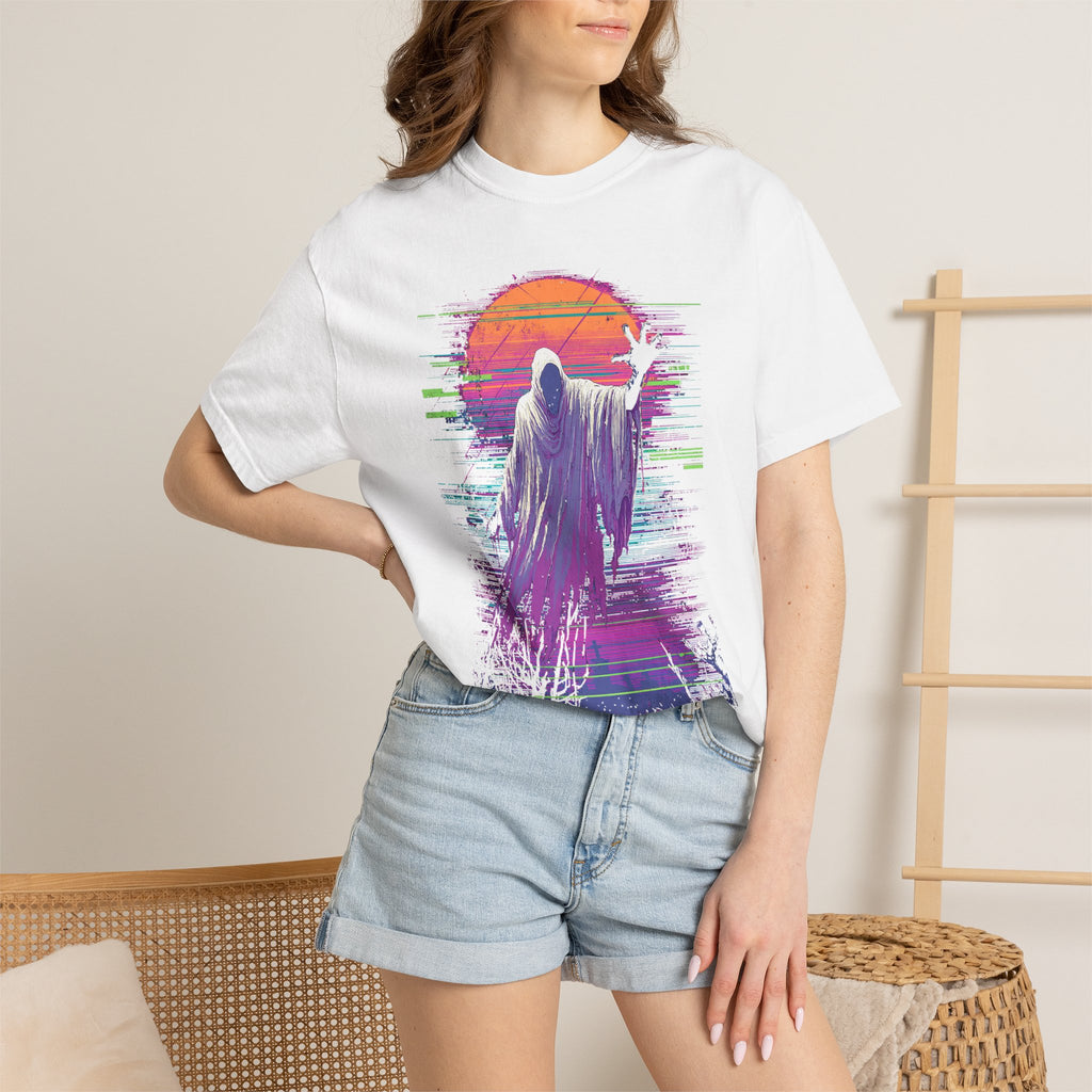 Grim Reaper Sunset T-Shirt — Vaporwave Goth Graphic Tee