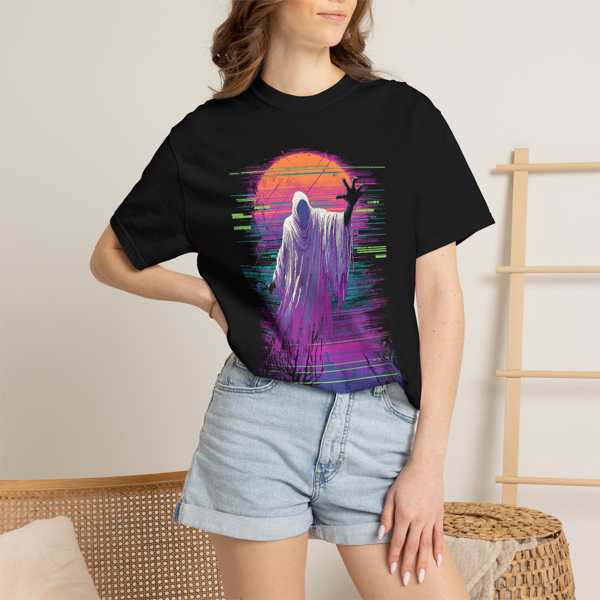 Grim Reaper Sunset T-Shirt — Vaporwave Goth Graphic Tee