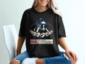 Black t-shirt with Border Collie graphic and text: "Specimen: Border Collie. Observation: Orbital herding efficiency exceeds 98%. Recommendation: Deploy immediately."